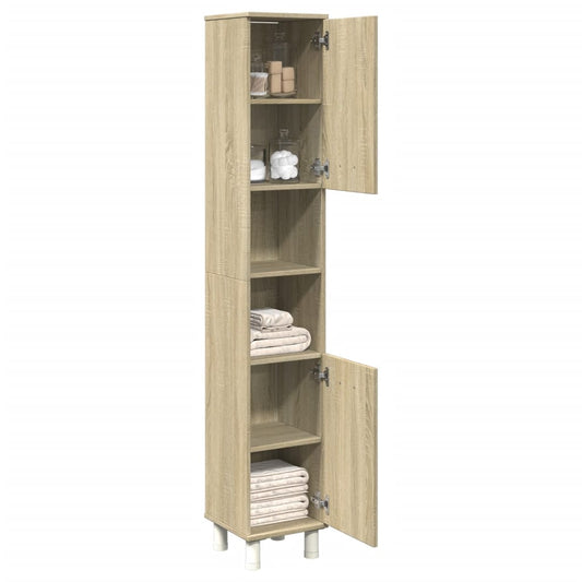 Sonoma Oak Bathroom Cabinet, 30.5x30x179 cm, Engineered Wood