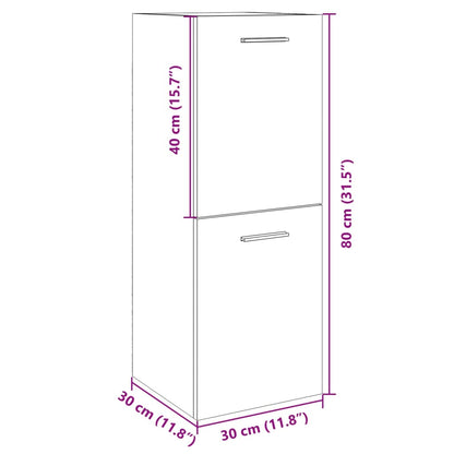 Compact Sonoma Oak Bathroom Cabinet, 30x30x80 cm, Engineered Wood