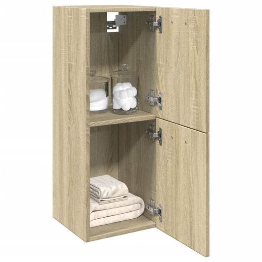 Compact Sonoma Oak Bathroom Cabinet, 30x30x80 cm, Engineered Wood