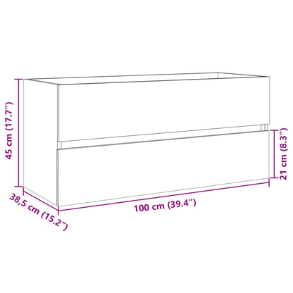 Sonoma Oak Bathroom Sink Cabinet 100x38.5x45cm - Engineered Wood