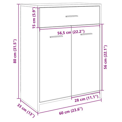Sonoma Oak Bathroom Cabinet 60x33x80 cm - Engineered Wood
