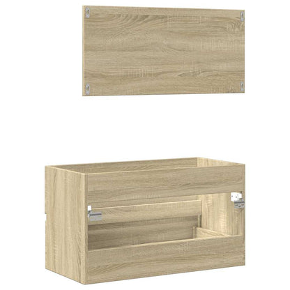Sonoma Oak Bathroom Cabinet with Mirror - 80x38.5x45 cm