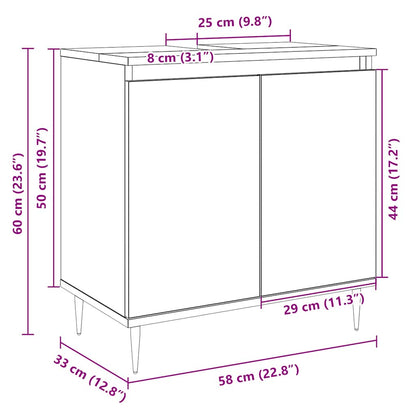 Sonoma Oak Bathroom Cabinet 58x33x60 cm - Engineered Wood