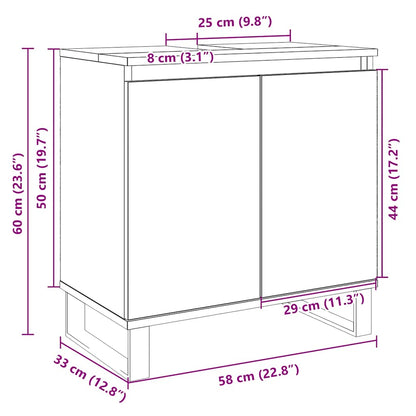Sonoma Oak Bathroom Cabinet 58x33x60 cm - Engineered Wood