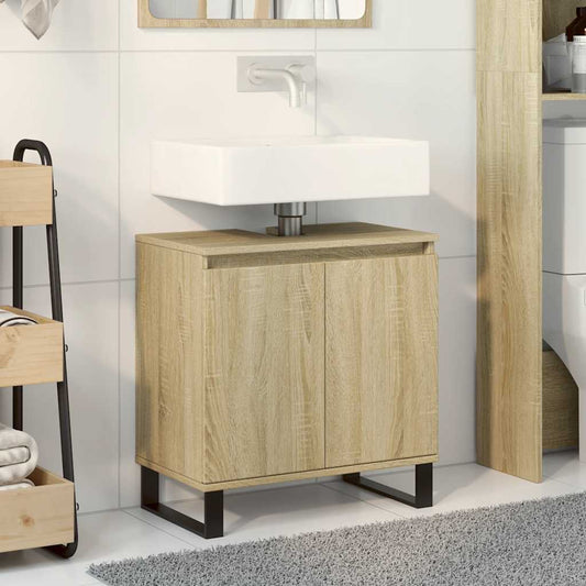 Sonoma Oak Bathroom Cabinet 58x33x60 cm - Engineered Wood