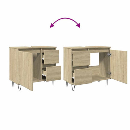 Sonoma Oak Bathroom Cabinet 65x33x60 cm - Engineered Wood