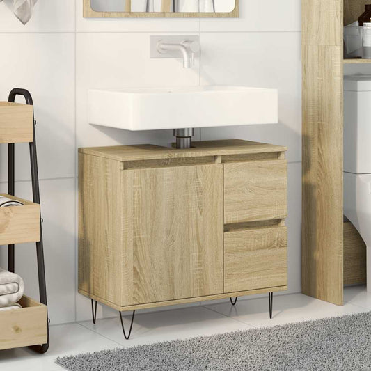Sonoma Oak Bathroom Cabinet 65x33x60 cm - Engineered Wood
