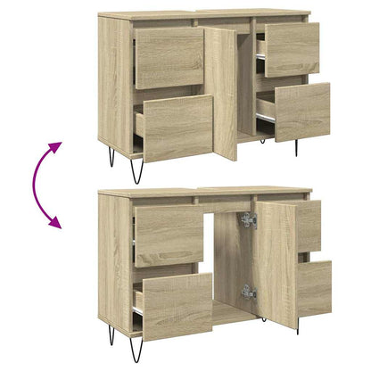 Sonoma Oak Bathroom Cabinet 80x33x60 cm - Engineered Wood