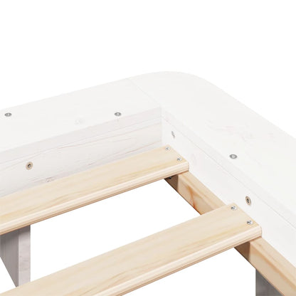King Size White Solid Pine Bed Frame 150x200 cm - No Mattress