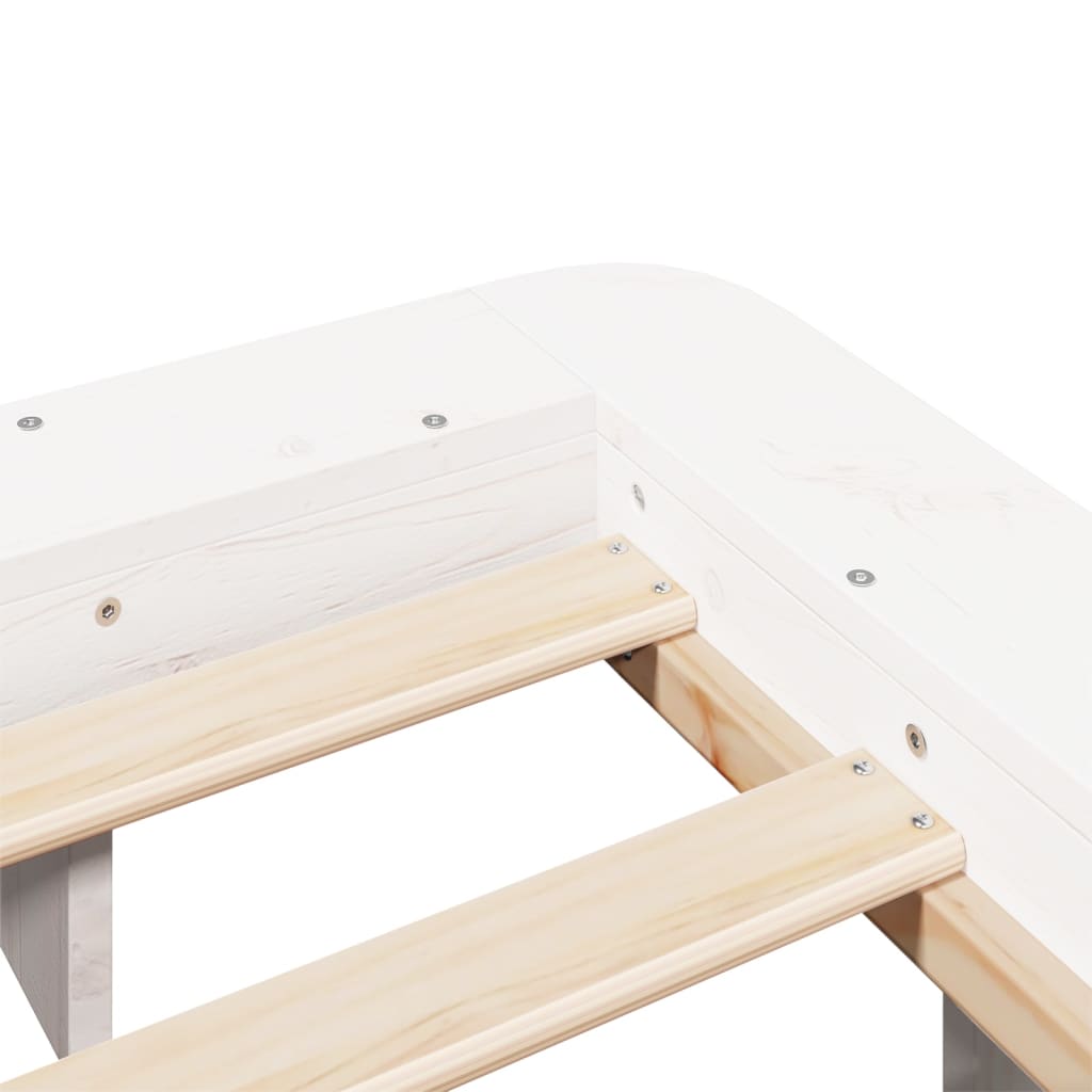 Solid Pine White Bed Frame 140x200 cm - No Mattress Included