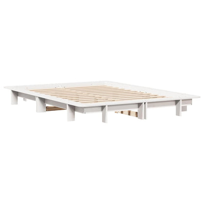 Solid Pine Wood Bed Frame, White, 120x200 cm (Mattress Not Included)