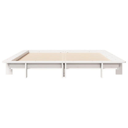 Solid Pine Wood Bed Frame, White, 120x200 cm (Mattress Not Included)