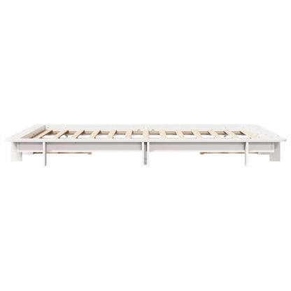 Solid Pine Wood Bed Frame, White, 120x200 cm (Mattress Not Included)