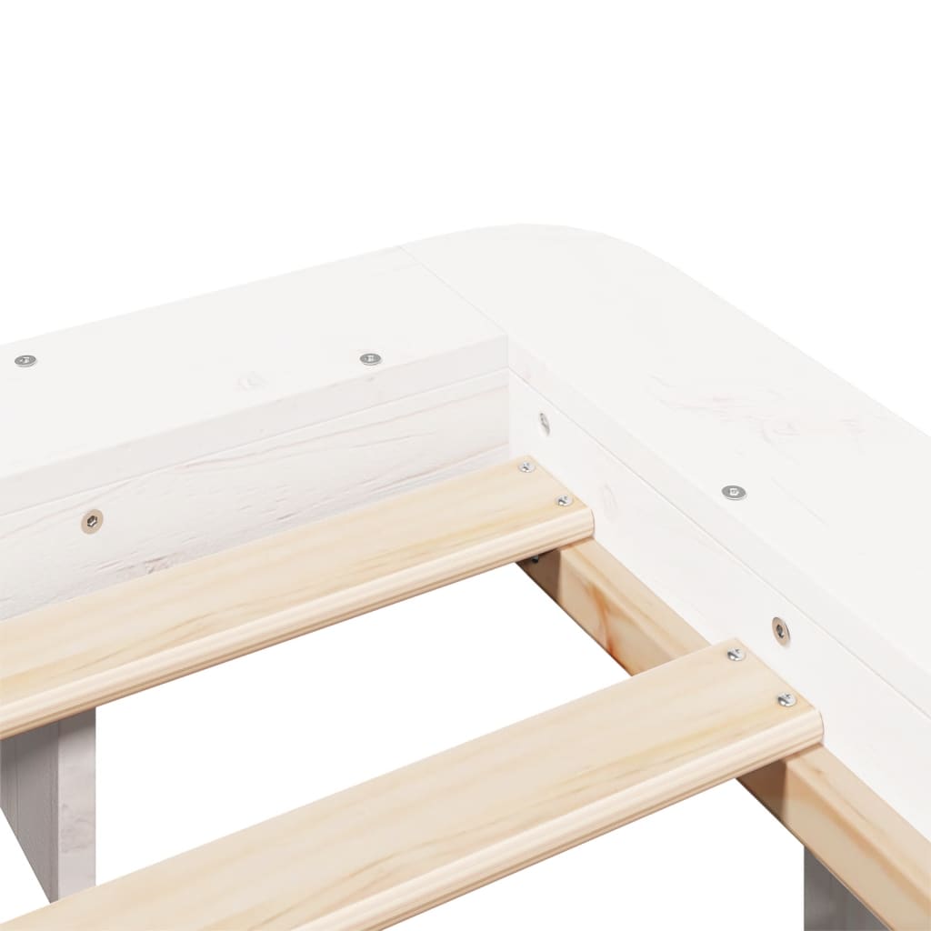 Solid Pine Wood Bed Frame, White, 120x200 cm (Mattress Not Included)
