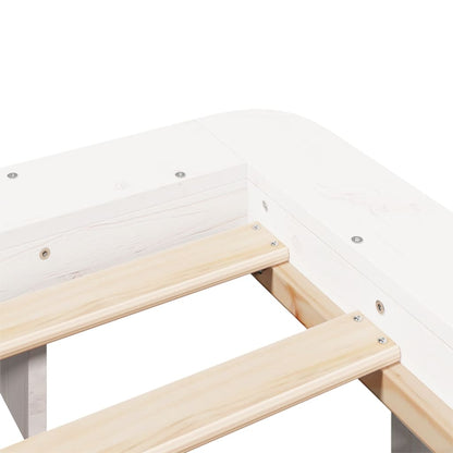 Solid Pine Wood Bed Frame, White, 120x200 cm (Mattress Not Included)