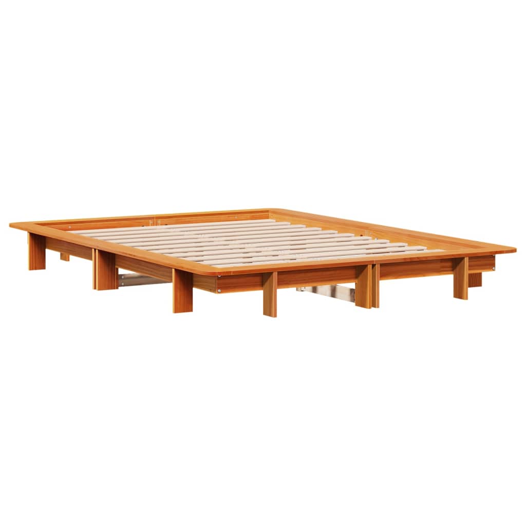 Solid Pine Wood Bed Frame, Wax Brown 120x200 cm - No Mattress