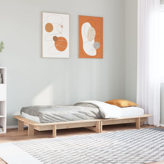 Solid Pine Wood Single Bed Frame 90x190 cm - No Mattress Included