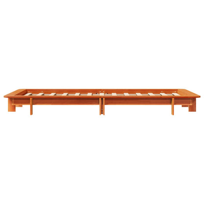 Solid Pine Wood Bed Frame, Wax Brown, 90x190 cm, Single Size