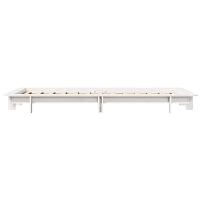 Solid Pine Wood Bed Frame, White, 75x190 cm, Small Single Size