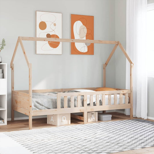 Charming Pine Kids' House Bed Frame 80x200 cm - No Mattress