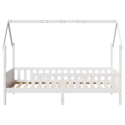 Kids' Pine House Bed Frame, White 80x200 cm (No Mattress)