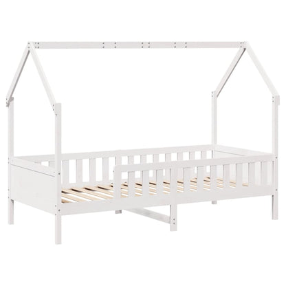 White Pine Kids' House Bed Frame 90x190cm - Single, No Mattress