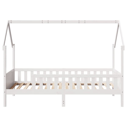 White Pine Kids' House Bed Frame 90x190cm - Single, No Mattress