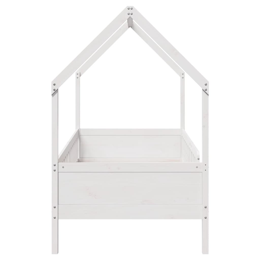 White Pine Kids' House Bed Frame 90x190cm - Single, No Mattress