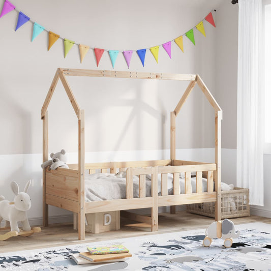 Pine Kids' House Bed Frame 80x160cm - No Mattress Included