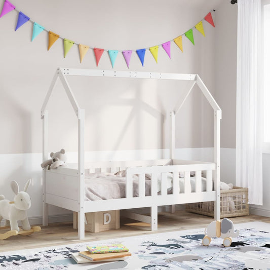 White Pine Kids' House Bed Frame 80x160 cm - No Mattress Included