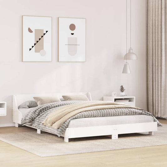 Solid Pine Wood Bed Frame White 120x200 cm – No Mattress Included