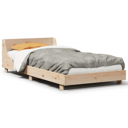 Solid Pine Wood Bed Frame, No Mattress, 100x200 cm