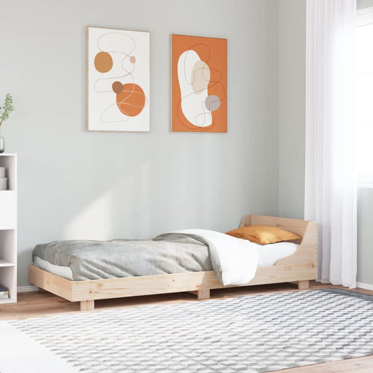 Solid Pine Wood Bed Frame, No Mattress, 100x200 cm