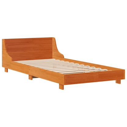 Solid Pine Wood Bed Frame Wax Brown 75x190cm Small Single