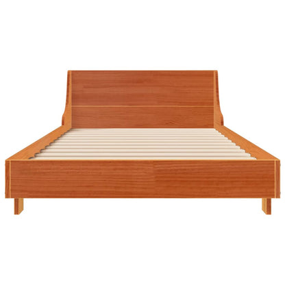 Solid Pine Wood Bed Frame Wax Brown 75x190cm Small Single