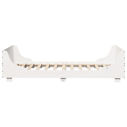 Bed Frame without Mattress White 100x200 cm Solid Wood Pine