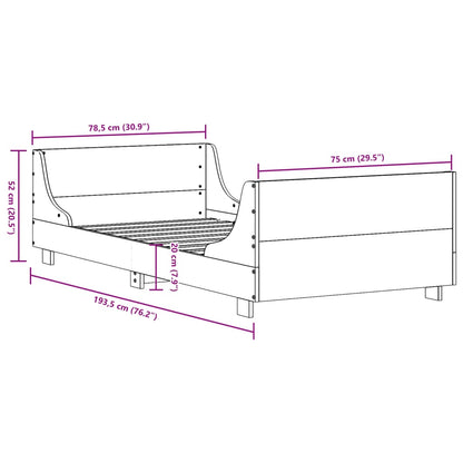 Solid Pine Wood Bed Frame 75x190 cm - Small Single, No Mattress