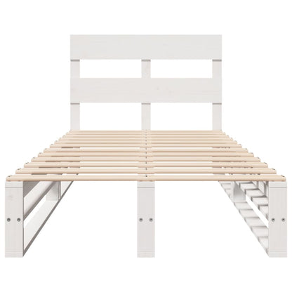 Solid Pine Wood Bed Frame - White 90x200 cm (No Mattress)