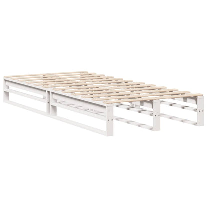 Solid Pine Wood Bed Frame - White 90x200 cm (No Mattress)