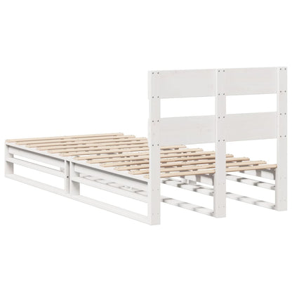 Solid Pine Wood Bed Frame - White 90x200 cm (No Mattress)