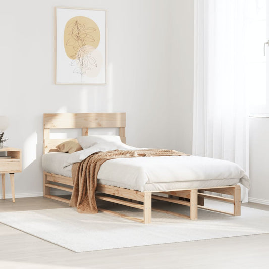 Solid Pine Wood Bed Frame 100x200 cm - Mattress Not Included