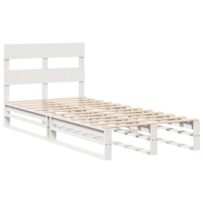 Solid Pine Wood Bed Frame - White 100x200 cm (No Mattress)