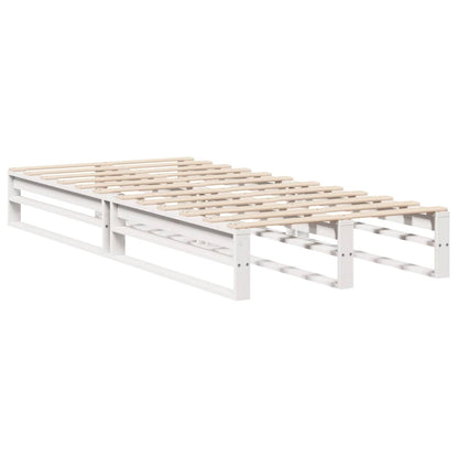 Solid Pine Wood Bed Frame - White 100x200 cm (No Mattress)