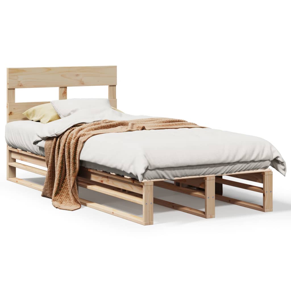 Solid Wood Pine Bed Frame 75x190 cm - Small Single, No Mattress