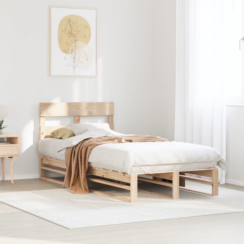 Solid Wood Pine Bed Frame 75x190 cm - Small Single, No Mattress