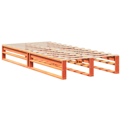 Solid Pine Wood Bed Frame Wax Brown 75x190 cm Small Single