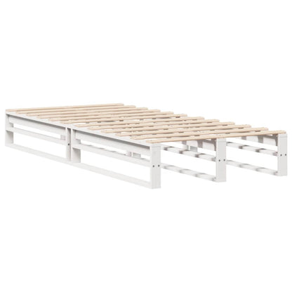 Solid Pine Bed Frame, White, 90x200 cm - No Mattress Included