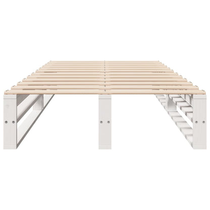 Solid Pine Bed Frame, White, 90x200 cm - No Mattress Included