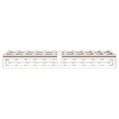 Solid Pine Bed Frame, White, 90x200 cm - No Mattress Included