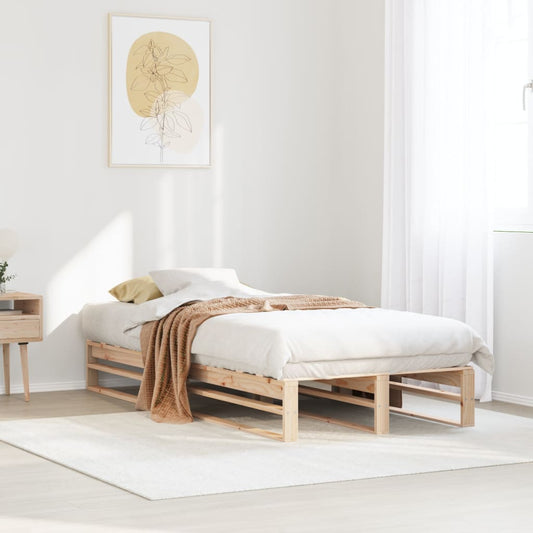Solid Pine Wood Bed Frame 100x200 cm - Mattress Excluded